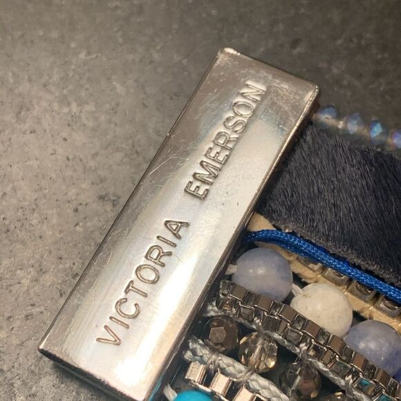 Nautical Boho Cuff Bracelet with Shell and Turquoise Beads by Victoria Emerson - Picture 6 of 9